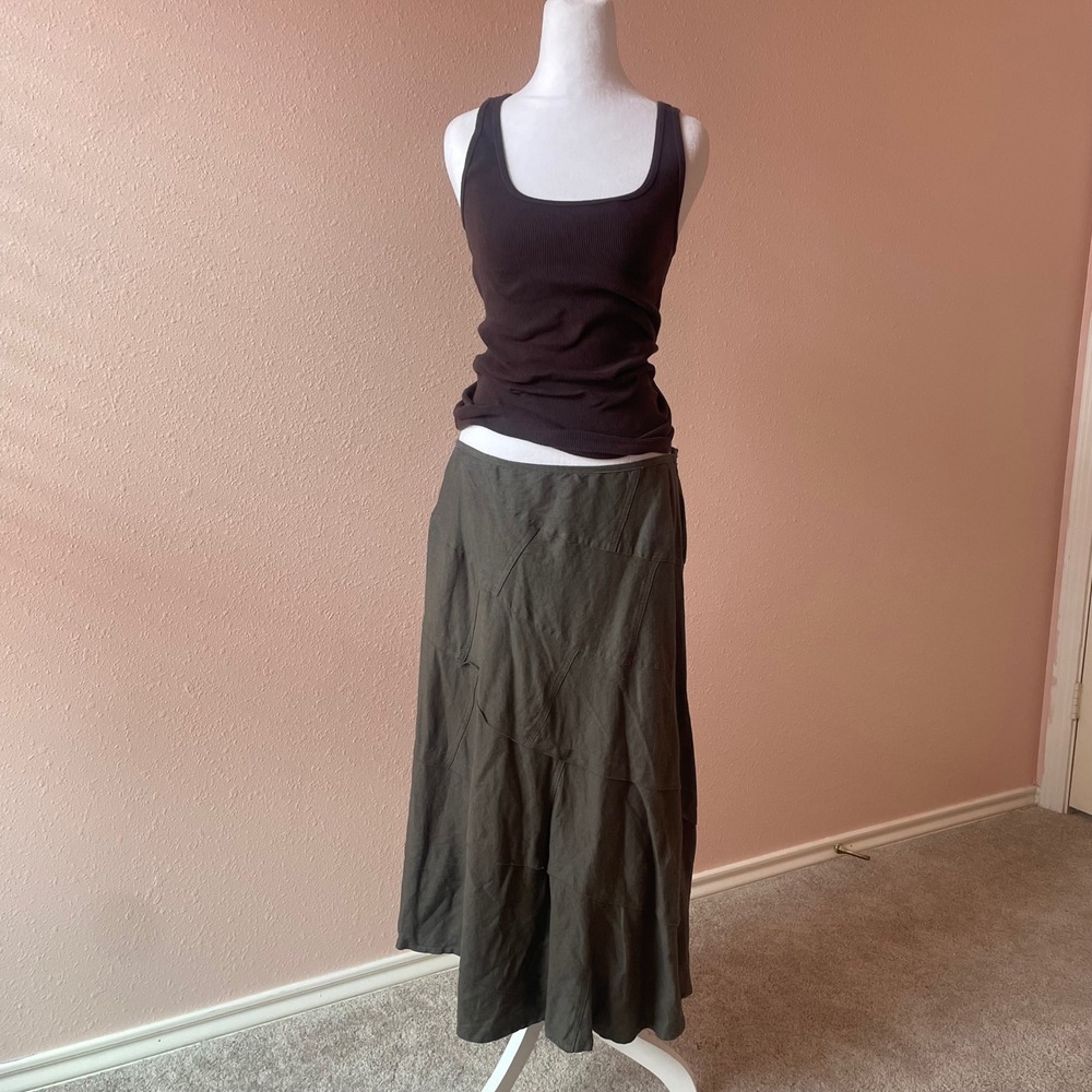 Vintage 90s / 2000s Fairy Goth‎ Gray Midi Skirt